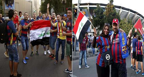 جماهير عربية تؤازر برشلونة في كأس السوبر الأوروبي.. صورة 